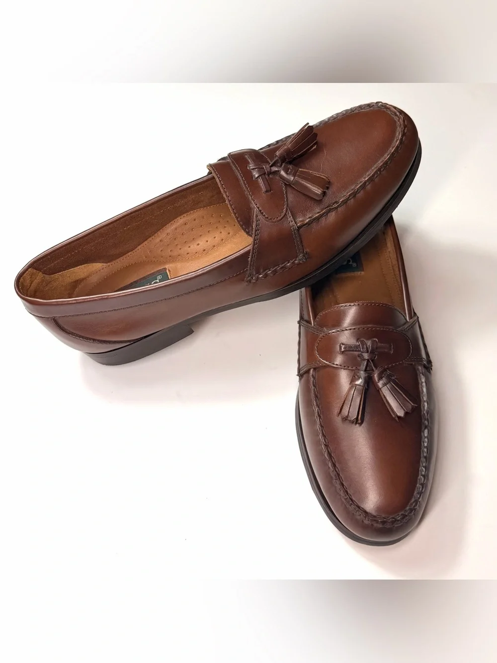 Bass Men's Brown Leather Tassel loafers Shoes Size - 12 M